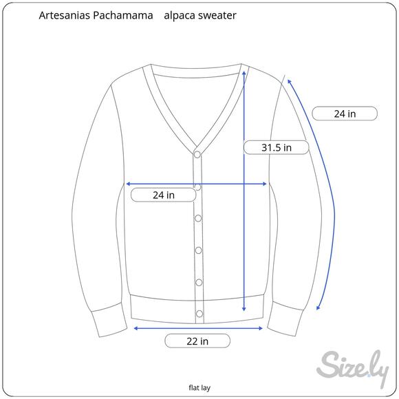 Artesanias Pachamama 100% Alpaca Peruvian Handknit Cardigan Sweater Large - Picture 8 of 8